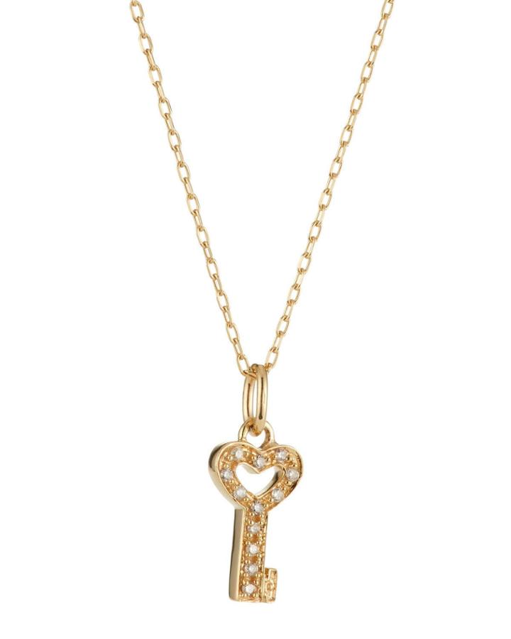 14k Mini Diamond Key-to-my-heart Necklace