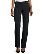 Front-zip Slight-flare Pants, Navy