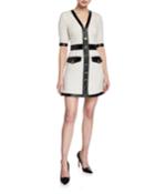 Simona Tweed Button-front Dress