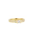 18k Gold Diamond Shank Ring,