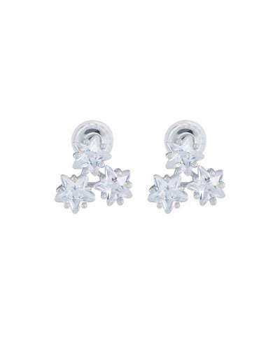 Triple Cubic Zirconia Starburst Earrings