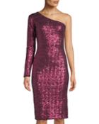 Chrissie One-sleeve Sequin Bodycon Cocktail Dress