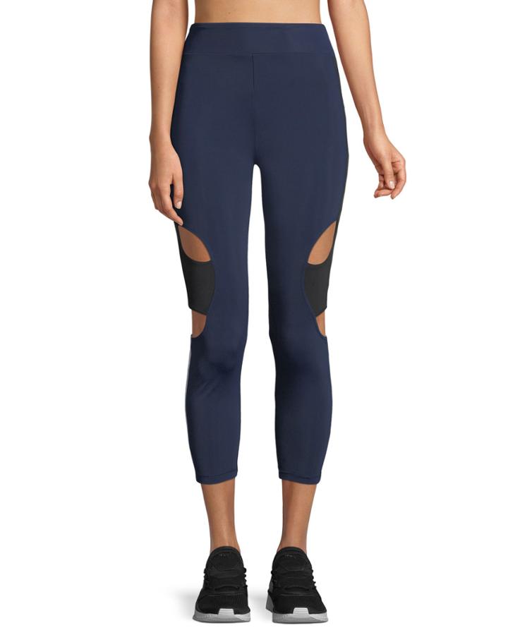 Cropped High-rise Cutout Side-stripe