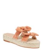Suede Bow Flatform Espadrilles