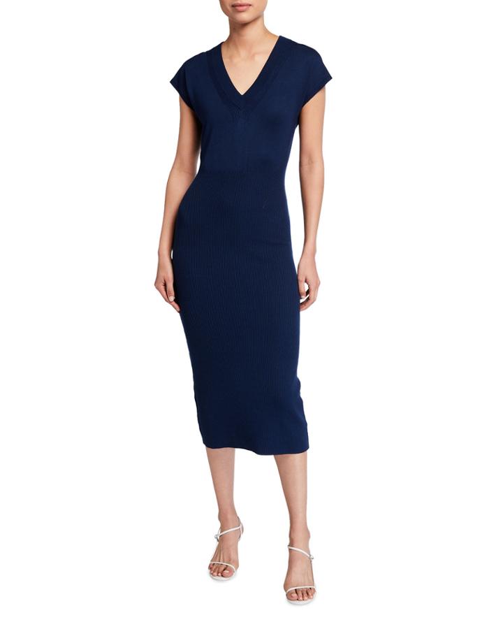Sleeveless Rib Detail Dress