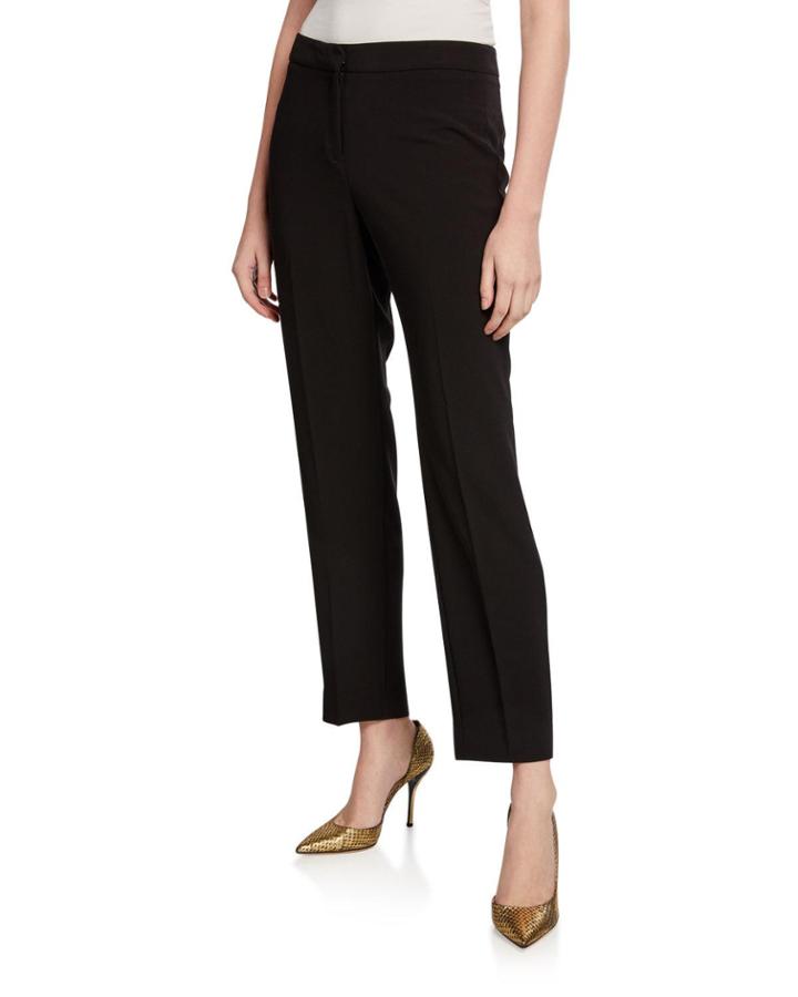 Slim Leg Crepe Ankle Pants