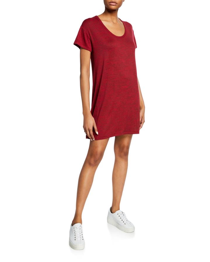 Clara Scoop-neck Short-sleeve Torqued Tee Dress