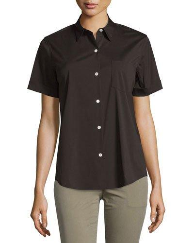 Uniform Short-sleeve Blouse, Black