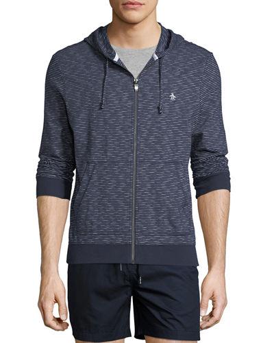 Feeder Striped Slub-knit Hoodie