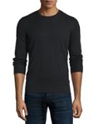 Cashmere-cotton Sweater With Check Panels, Black