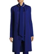 Milano Knit Topper Jacket With Tie Back, Cobalt