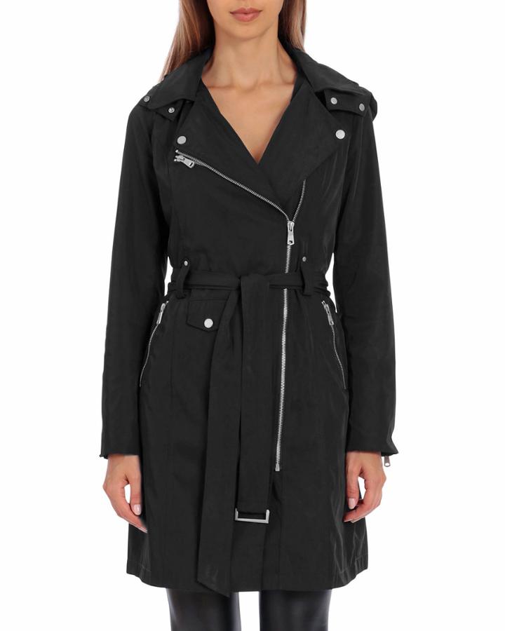Moto Water-resistant Trench Coat
