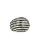 18k White & Black Diamond Dome Ring, 7.21tcw,