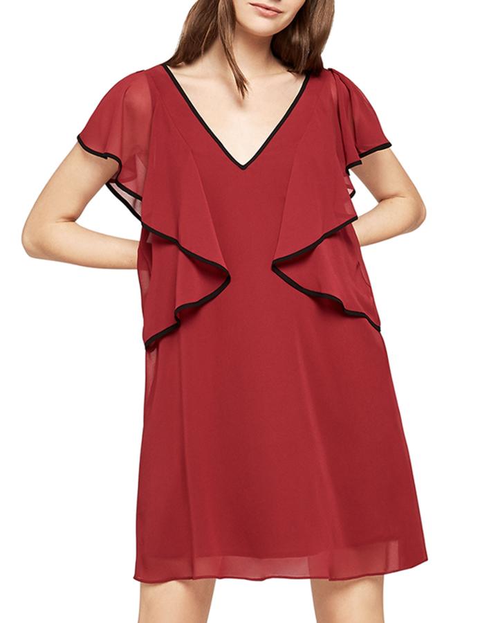 Ruffle Tent V-neck