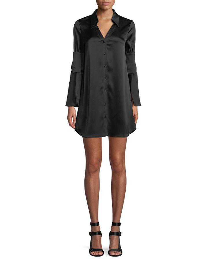 Halima Button-front Double-cuffed Dress