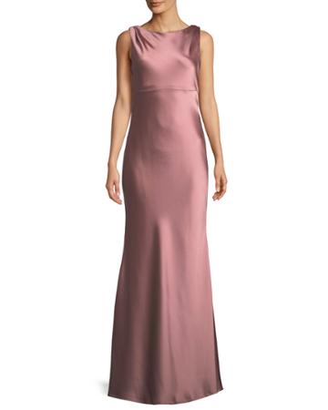 Price Cowl-back Sleeveless Satin Trumpet Gown