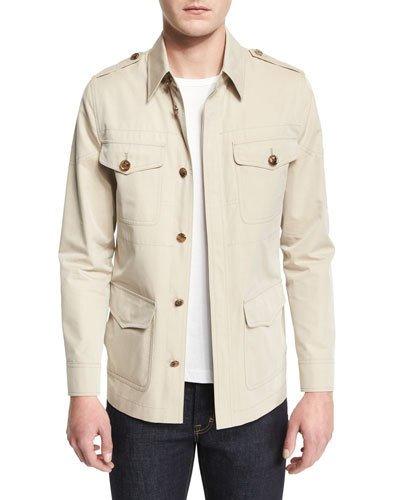 Lightweight Vintage Wash Safari Jacket, Tan