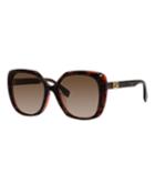 Universal-fit Square Sunglasses, Brown/gray