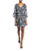 Praiano Floral-print V-neck Ruffle-trim