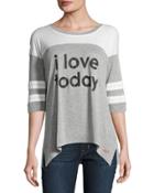 Tomboy Today Jersey Top, Gray/white