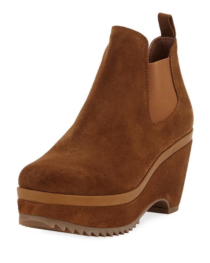 Faustine Suede Wedge Booties