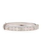 Moroccan Sterling Silver Hinge Bracelet With Rose Quartz,