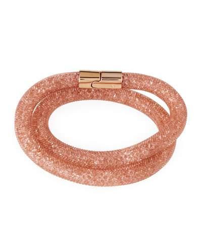 Stardust Convertible Crystal Mesh Bracelet/choker, Pink,