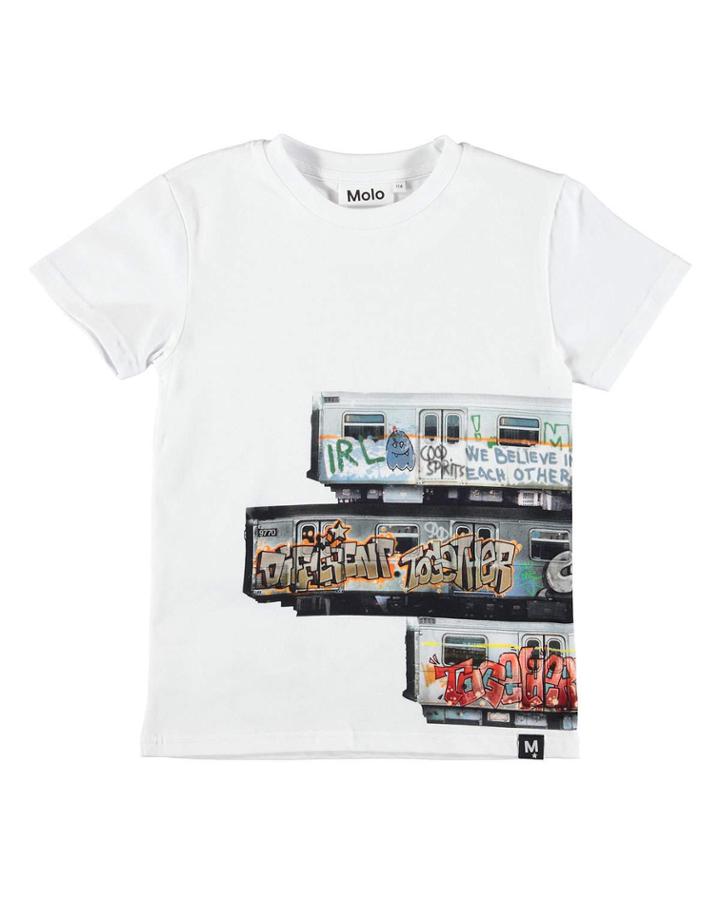Raven Subways Graffiti Print Tee,