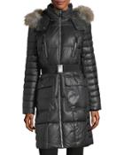 Coyote Fur-trimmed Hood Puffer Jacket