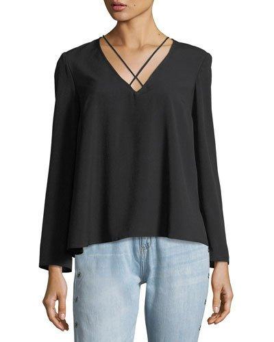 Maverick Crisscross V-neck Blouse