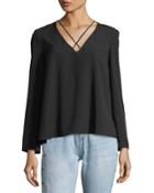 Maverick Crisscross V-neck Blouse