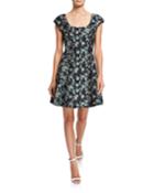Wildflower Jacquard Cap-sleeve Dress