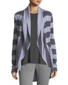 Striped Open-front Circle Cardigan