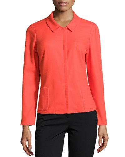 Helen 3/4-sleeve Pique Jacket, Dayglow