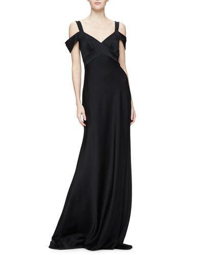 Cold-shoulder Open-back Gown