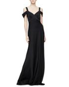 Cold-shoulder Open-back Gown