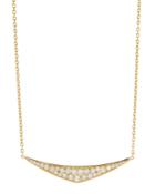 18k Diamond Pav&eacute; Curved Triangle Pendant Necklace