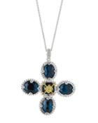 Lacey Cross Blue Quartz Pendant Necklace