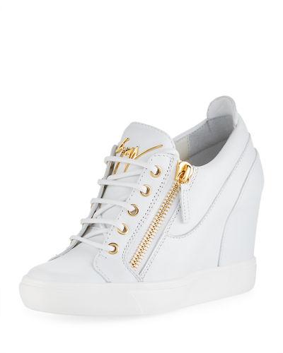 Leather Low-top Wedge