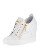 Leather Low-top Wedge