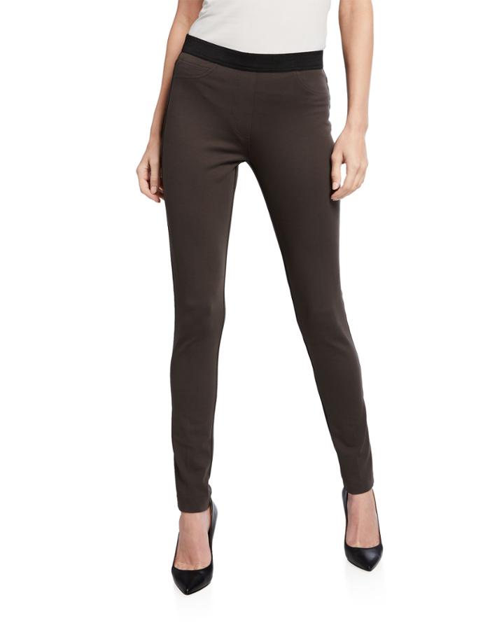 Pull-on Denim Leggings, Black