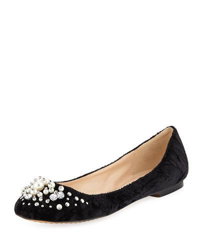 Mastery Embellished Velvet Flat