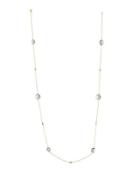 Long Pearly & Crystal Station Necklace,