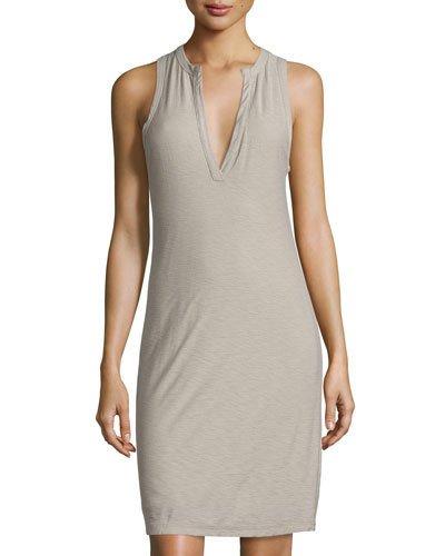 Henley Tank Dress, Gray