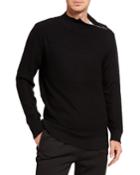Men's Directional Stripe Zipper Wool-blend