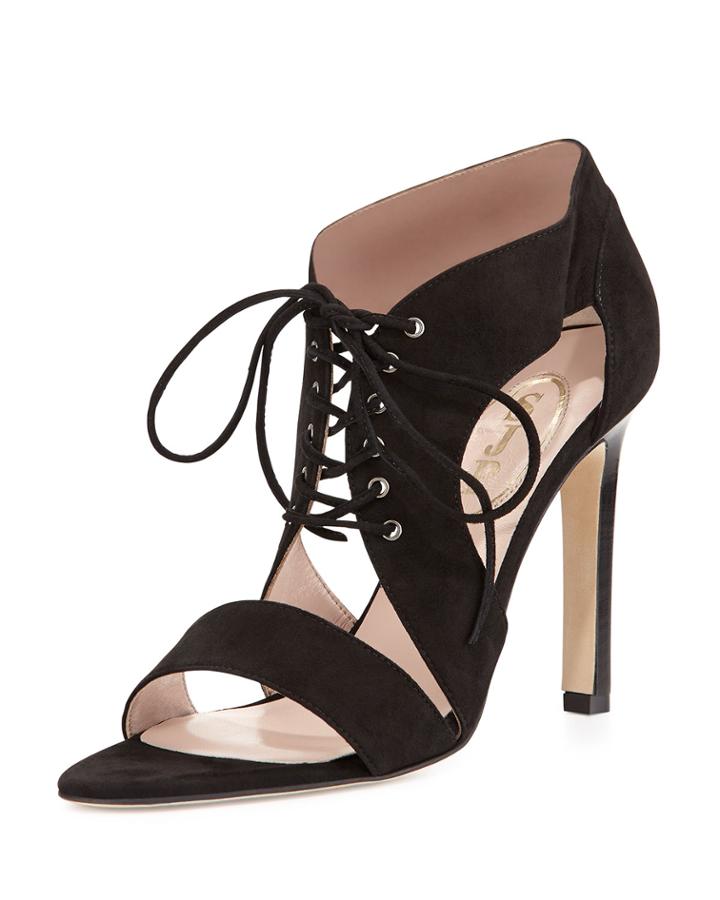 Sjp By Sarah Jessica Parker Florencia Tie-front Sandal, Black,