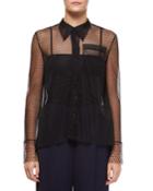 Algar Sheer-sleeve Lace Boyfriend