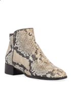 Lucile Snake-print Leather Booties