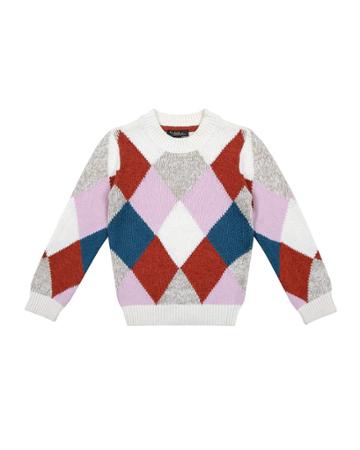 Meredith Multicolored Argyle Knit Sweater,
