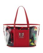 Jungle Clear Tote Bag, Black/red